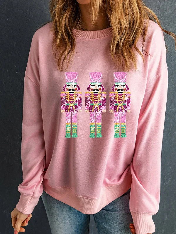 Stylish Nutcracker Christmas Sweater Mesh Fabric Canvas Fabric Denim Fabric