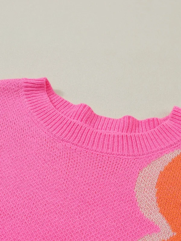 Bright Floral Knit Sweater Wool Fabric Cashmere Fabric Tweed Fabric