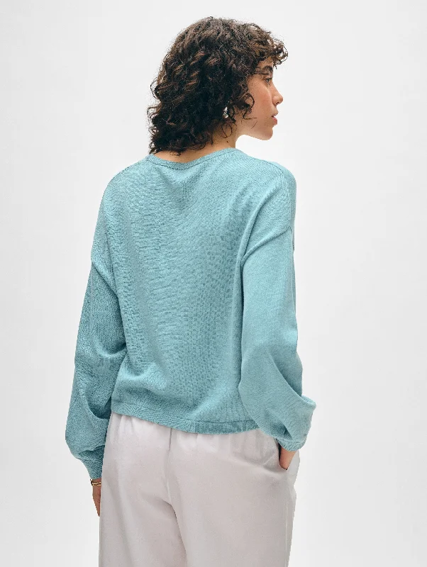 Cotton Linen Drop Shoulder Sweater