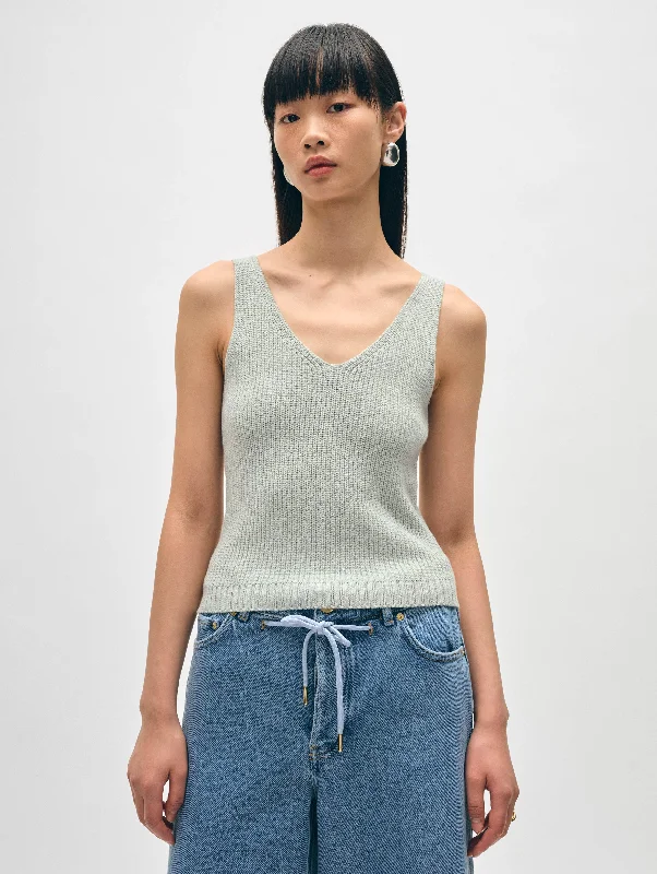 Cotton Linen Ribbed Tank