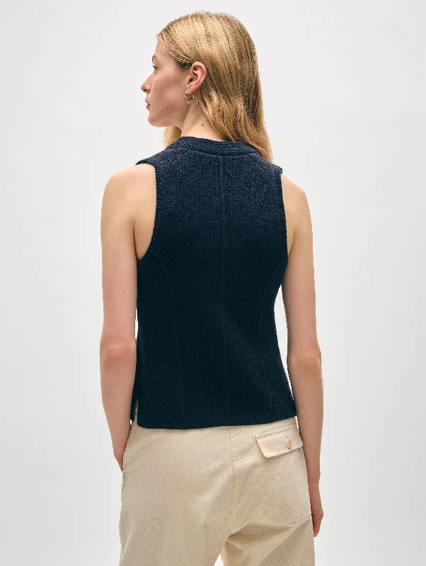 Cotton Linen Ribbed Waistcoat