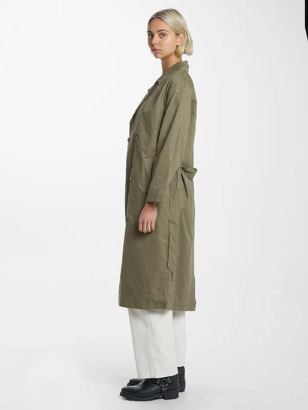 Adrianna Trench Coat - Aloe