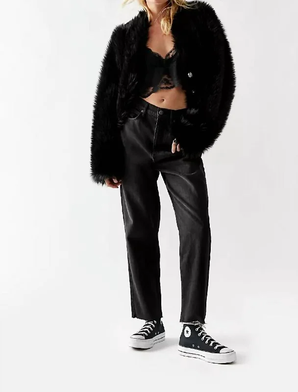 All Night Fur Jacket In Black