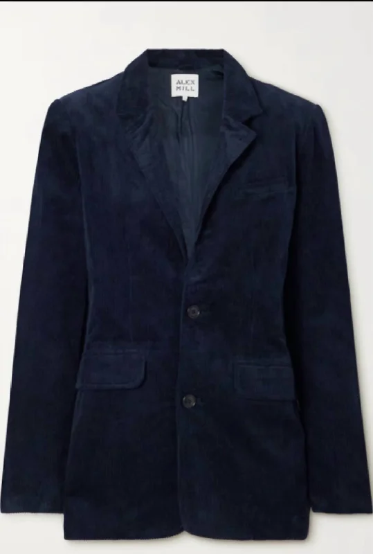 Amelie Corduroy Blazer In Navy