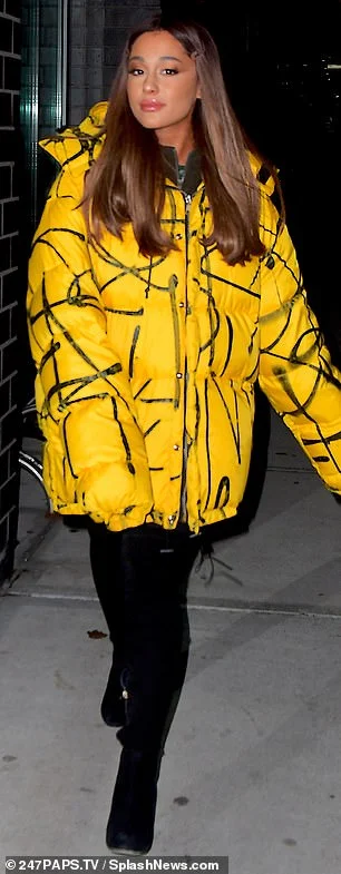 Ariana Grande Yellow Puffer Coat