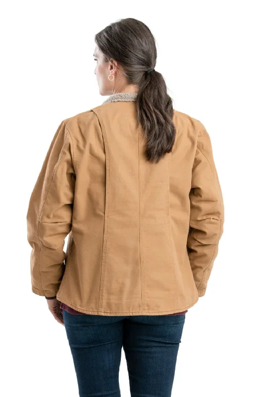 Berne Brown Duck 100% Cotton Womens Sherpa Softstone Duck Jacket