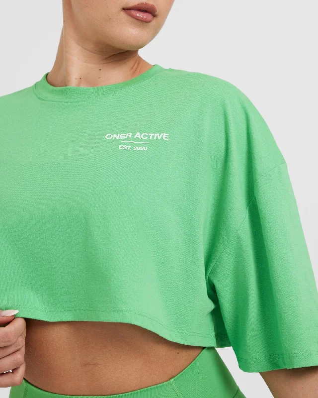 Classic Lifters Graphic Relaxed Crop Lightweight T-Shirt | Jade