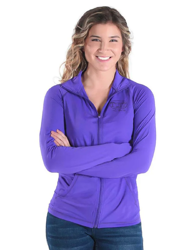 Cowgirl Tuff Womens Cooling UPF Purple Nylon Softshell Jacket