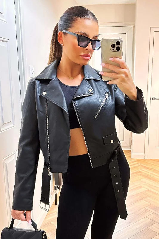 Faux Leather Jacket Black