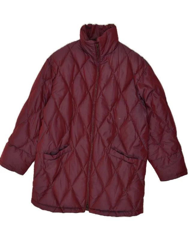 GLOBE TROTTER Womens Padded Coat UK 16 Large Burgundy Polyamide