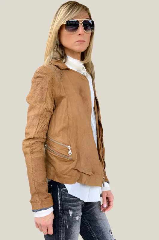 Leather Jacket - Camel