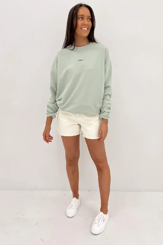 Minimal Thrills Slouch Crew Sage Grey