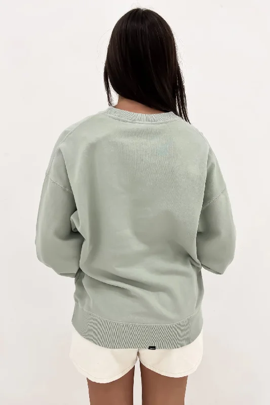 Minimal Thrills Slouch Crew Sage Grey