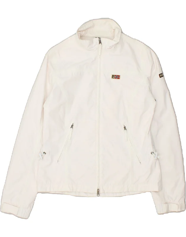 NAPAPIJRI Womens Bomber Jacket UK 16 Large White Polyamide