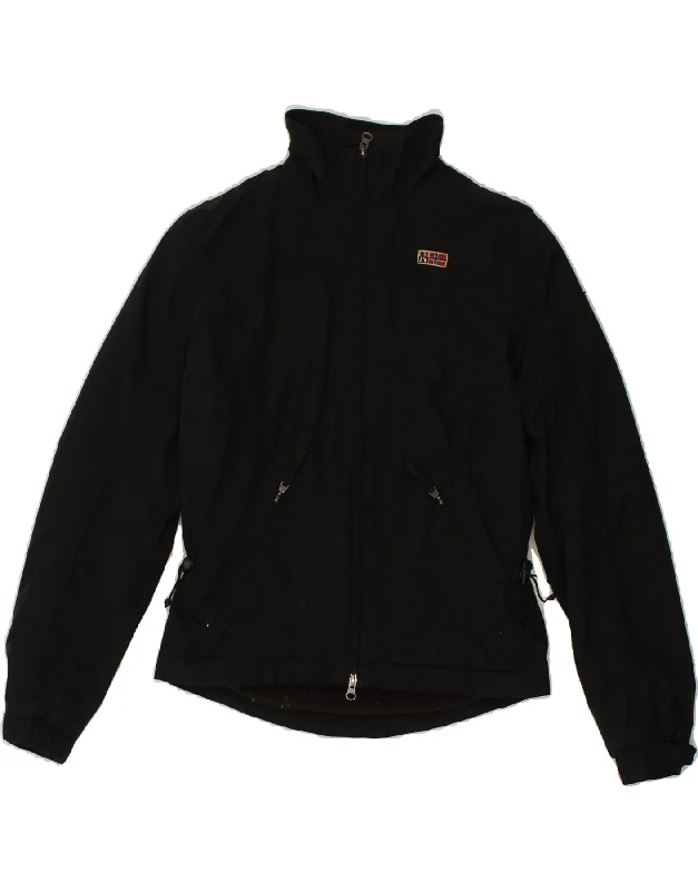 NAPAPIJRI Womens Property Windbreaker Jacket UK 12 Medium Black Polyester