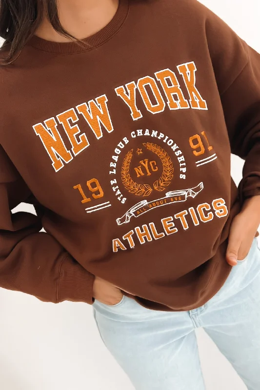 NY Sports Sweater Brown