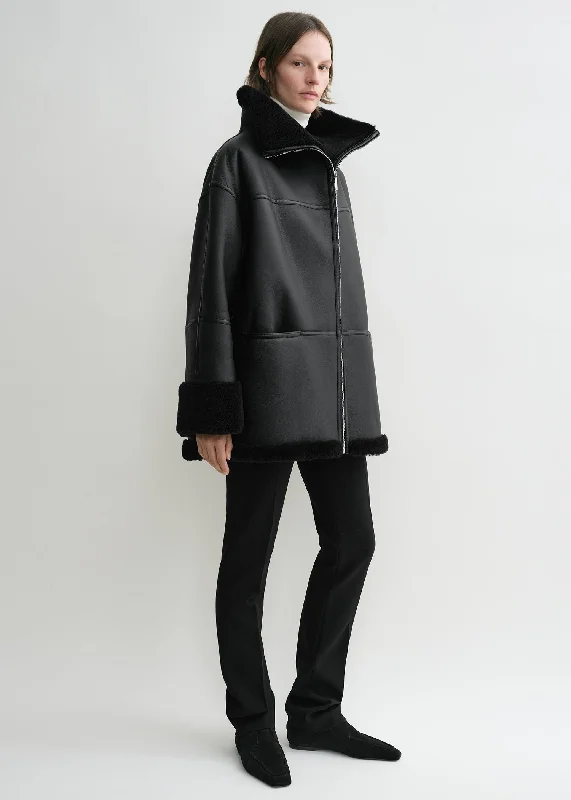 Signature shearling jacket black