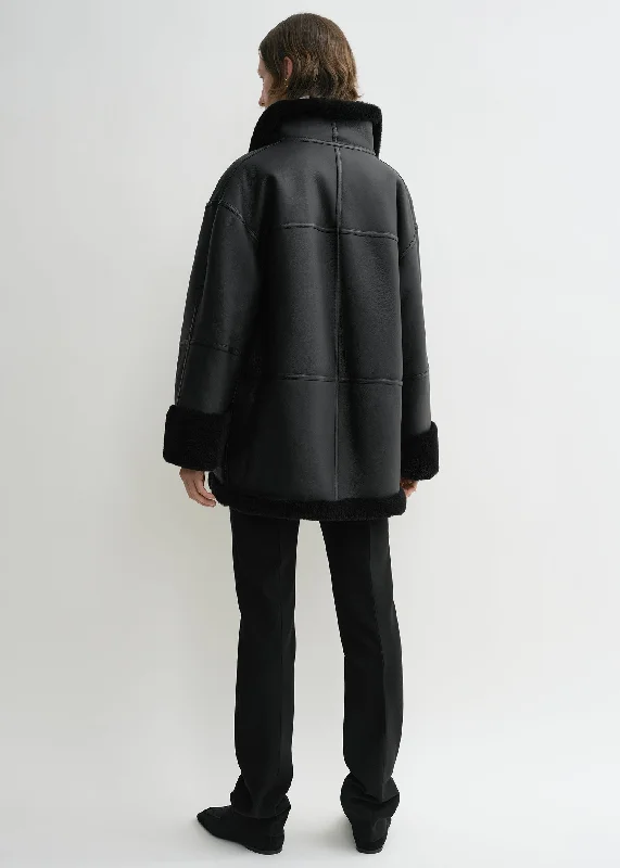 Signature shearling jacket black