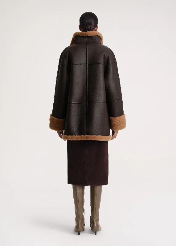 Signature shearling jacket chocolate