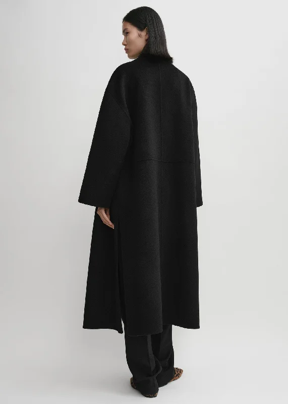 Signature wool cashmere coat black