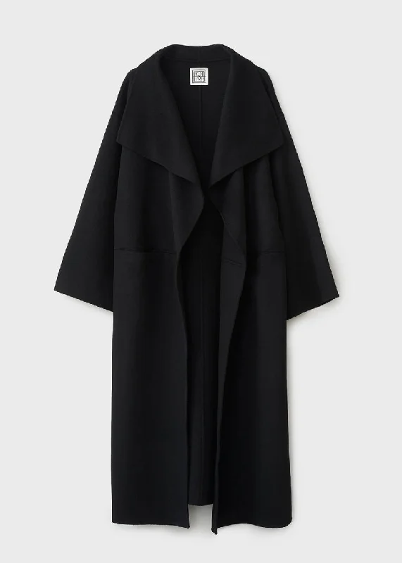 Signature wool cashmere coat black