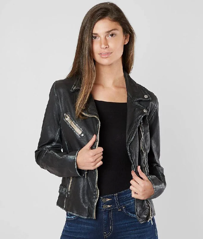 Sofia Leather Jacket - Black