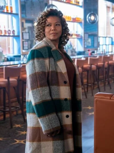 The Equalizer 2021 Queen Latifah Checked Coat