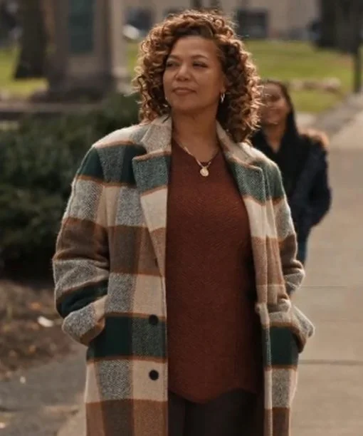 The Equalizer 2021 Queen Latifah Checked Coat