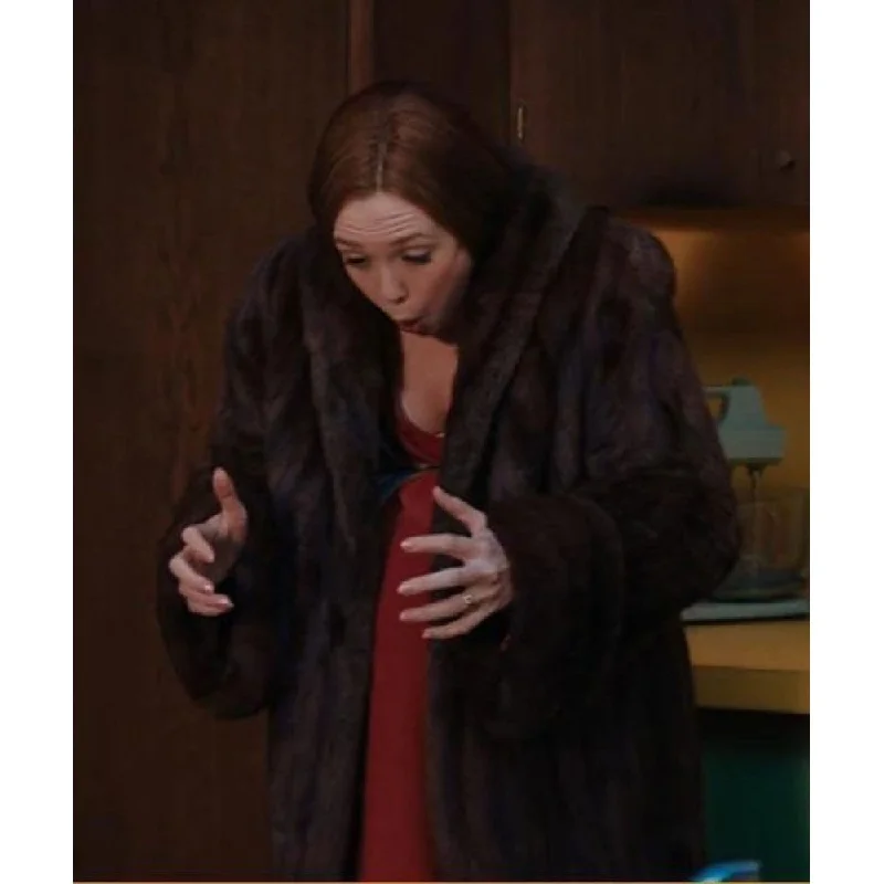 Wanda Maximoff WandaVision Shearling Coat