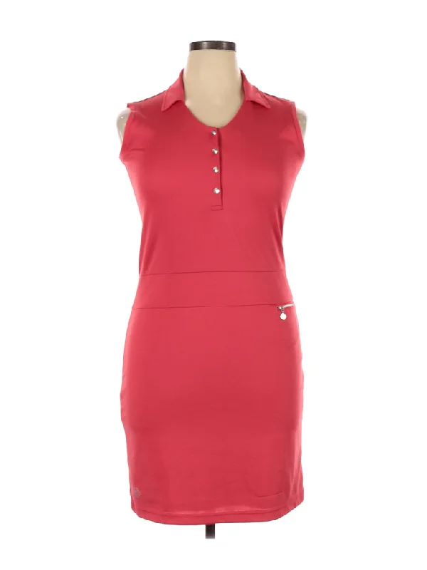 Daily Sports Red Scoop Neck Dress  Size L MSP$123