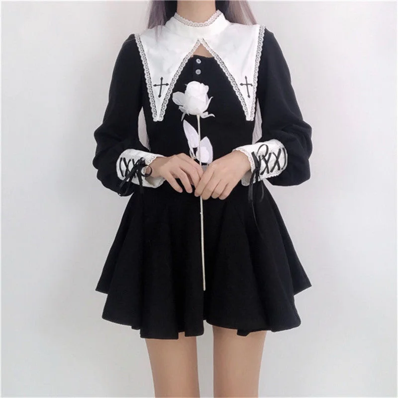 Dark nun cosplay dress YV43480