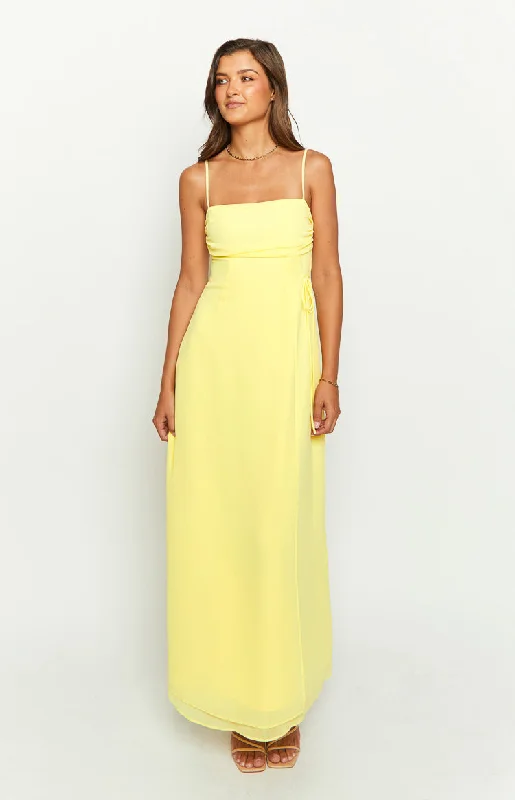 Flossie Yellow Maxi Sleeveless Dress