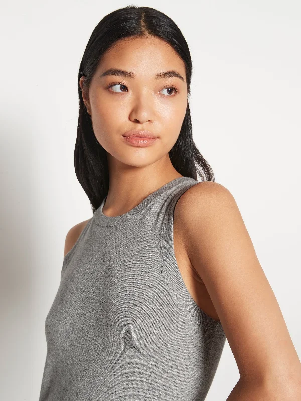 JHL Split Tank Dress (Cotton Cashmere) Grey Marle