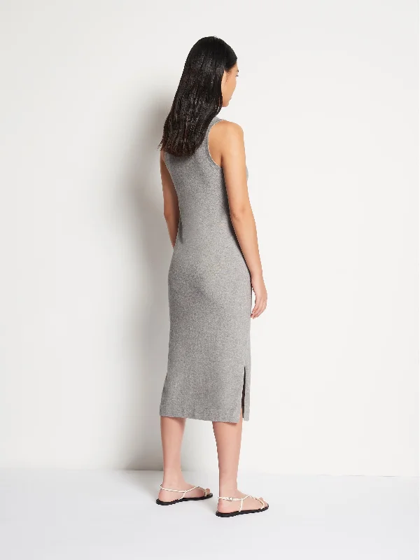 JHL Split Tank Dress (Cotton Cashmere) Grey Marle