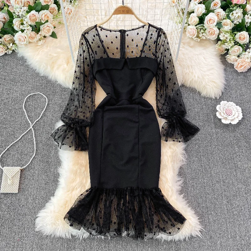 Sexy Long Sleeve Short Dress Fashion Dress  10914