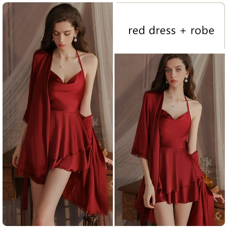 M / Red / dress+robe