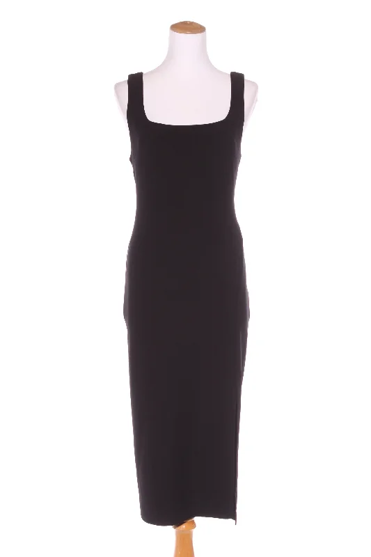 WHITE CLOSET - Classic black front split dress! 10