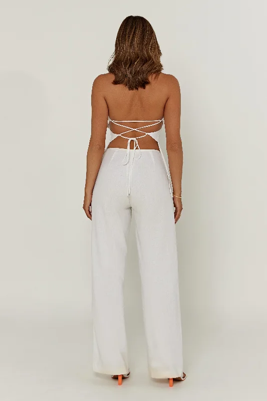 Adina Linen Pant - White