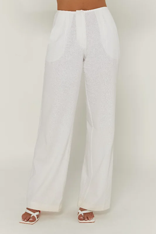 Adina Linen Pant - White