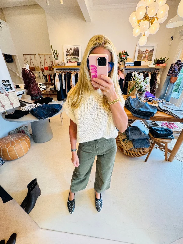 Askk Virginia Wide Leg Pant in Safari