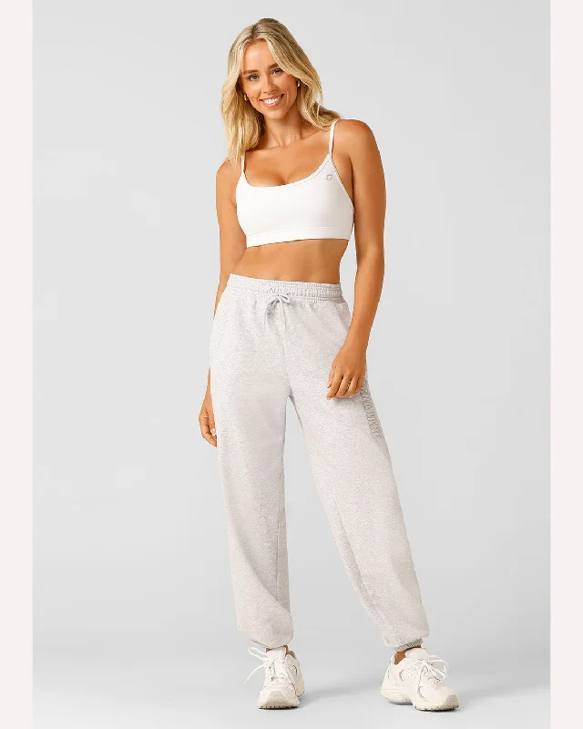 Lorna Jane Iconic Track pant - Light Grey Marl