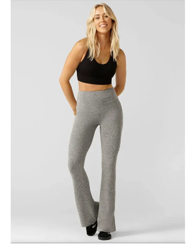 Lorna Jane Mindful Rib Flares - Grey Marle