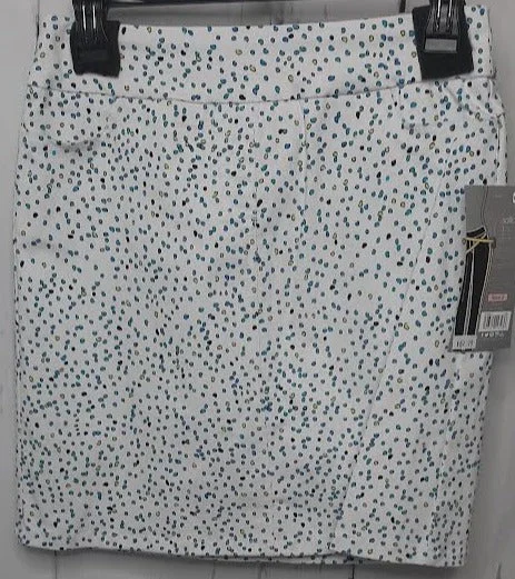 Skort-Pull On-2pocket- White/Green/Blue Dots-Women's M24701wm