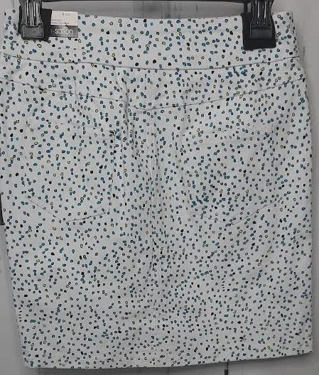 Skort-Pull On-2pocket- White/Green/Blue Dots-Women's M24701wm