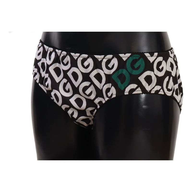 Dolce & Gabbana Chic Black & White DG Logo Print Bottoms