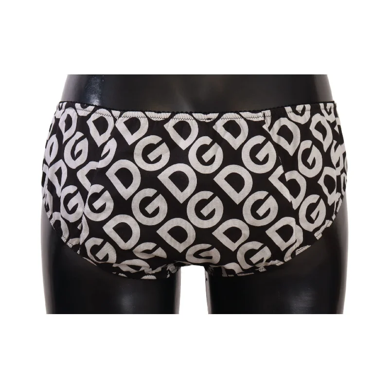 Dolce & Gabbana Chic Black & White DG Logo Print Bottoms