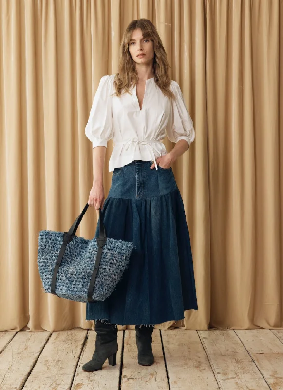 Harvard Denim Skirt Dark Blue