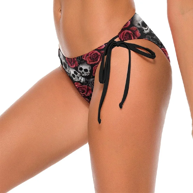 Ladies Skull Rose Bikini Briefs