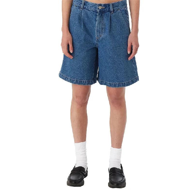 OBEY ELI PLEATED SHORT // LIGHT INDIGO