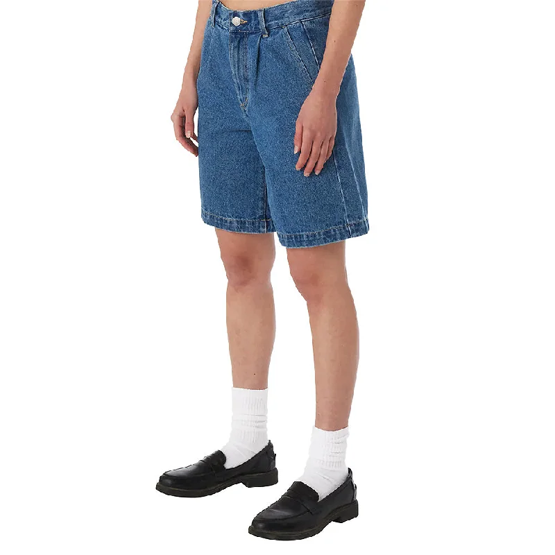 OBEY ELI PLEATED SHORT // LIGHT INDIGO